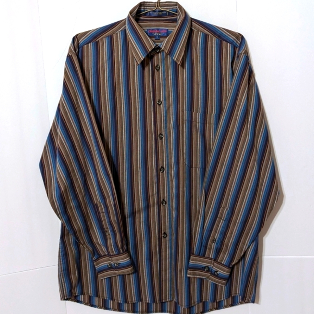 Chatham Cloth by Enro Medium Mens Striped Shirt Western Look